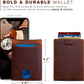 SERMAN BRANDS RFID Blocking Slim Bifold Genuine Leather Thin Minimalist Front Pocket Wallets for Men Billfold Wallet Men Gift