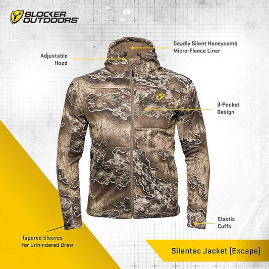 SCENTBLOCKER Shield Series Silentec Midweight Jacket, Camo Hunting Clothes for Men