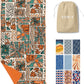 SUN'Y Beach Towel - Sand Free, Microfiber, Compact & Lightweight Travel, Quick Dry - Groovy - Large (63”x31.5”)