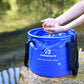 Premium Collapsible Bucket by Freegrace - Compact Portable Folding Water Container - Lightweight & Durable - Includes Handy Tool Mesh Pocket