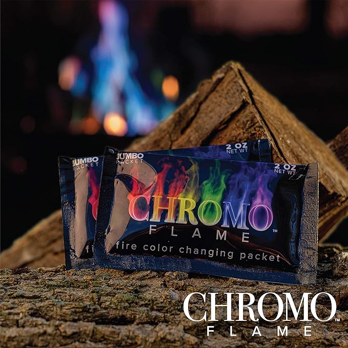 Fire Color Changing Packets for Fire Pit, Campfire, Bonfire, Outdoor Fireplace | Mystic, Colorful, Magic, Rainbow Flames | 4 oz Total, 2-2 oz Jumbo Packets