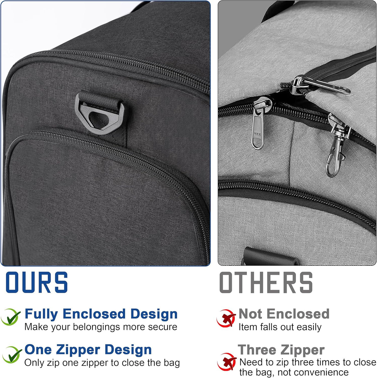 Convertible Duffle Bags for Travel Carry On Suit Duffle Bags with Shoulder Strap 2 in 1 Hanging Garment Duffle Bag for Men Women