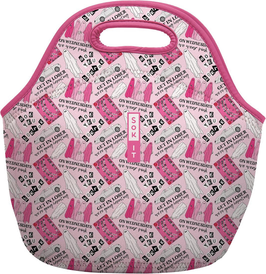 Sok It LunchTote Zippered Bag Insulated Neoprene Caddy (She Doesn't Even Ghost Here, Large 4.5 Quart Lunch Tote)