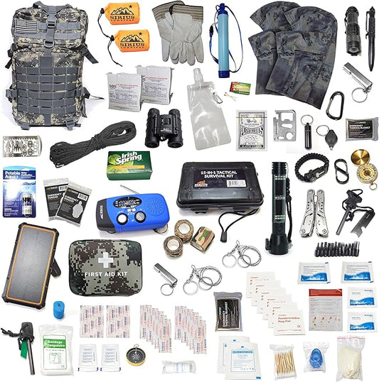 Sirius: Pre-Packed Bug Out Bag - 72 Hour Kit for 2 People - Bugout Backpack Survival Kit - Premium 50L Go Bag Tactical Backpack - Essential Bug Out Gear - Upgraded Survival Backpack