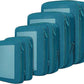 BAGAIL 4 Set/6 Set/8 Set Compression Packing Cubes Travel Accessories Expandable Packing Organizers (Square Mesh, 06-Teal)