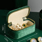 TAIMY Travel Jewelry Case, Mini Jewelry Travel Case, Velvet Small Travel Jewelry Box, Portable Jewelry Travel Organizer Box for Rings Earrings Necklaces(Emerald Green)