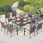 PHI VILLA Outdoor Wicker Chairs Set of 6, Rattan Covered Metal Armchairs with Removable Cushion, Heavy Duty Furniture Set for Patio, Deck, Porch, Yard