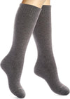 Cotton Compression Socks for Women & Men. 15-20 mmHg Support Knee-High Charcoal Gray S/M