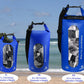 Freegrace Waterproof Dry Bags Set Of 3 Dry Bag With 2 Zip Lock Seals & Detachable Shoulder Strap, Waist Pouch & Phone Case - Can Be Submerged Into Water - For Swimming (Navy Blue(Window), 5L)