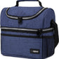 OPUX Lunch Box For Men Women, Insulated Large Lunch Bag Adult Work, Double Decker Lunchbox Meal Prep Dual Compartment Leakproof Lunch Cooler, Soft Lunch Pail Tote Boys Girls Kids School, Navy Blue 12L