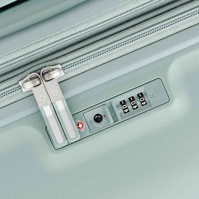 Samsonite Elevation Plus - Large Hardside Luggage - Scratch Resistant Polypropylene Shell, RightHeight™ Adjustable Handle, Integrated AirTag Holder, TSA Lock, WetPak™ Compartment - Cypress Green