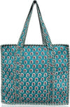 Cotton Quilted Tote Bag for Women – Large Beach & Travel Tote with Zipper, Reusable Grocery Bag