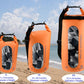 Freegrace Waterproof Dry Bags Set of 3 Dry Bag with 2 Zip Lock Seals & Detachable Shoulder Strap, Waist Pouch & Phone Case - Can Be Submerged Into Water - for Swimming (Orange(Window), 10L)