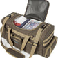 Tactical Range Duffel Heavy Duty Military Molle Gear Travel Sports Gym Bag Lockable Zippers with US Flag Patch (27 In Khaki)