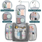 PAVILIA Toiletry Bag Travel Bag for Women Men, Hanging Cosmetic Organizer, Water Resistant Makeup Bag for Accessories Toiletries, Large Travel Essentials Kit (Grey)