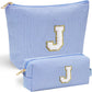 YOOLIFE Teen Girl Gifts Trendy Stuff | Makeup Bag | Cosmetic Bag | Makeup Pouch Teen Girl Gifts Trendy Stuff | Mothers Day Gifts | Birthday Gifts for Women Girls | Thank You Gifts Blue | Initial J - Roamly