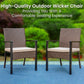 PHI VILLA Outdoor Wicker Chairs Set of 6, Rattan Covered Metal Armchairs with Removable Cushion, Heavy Duty Furniture Set for Patio, Deck, Porch, Yard