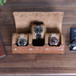 ROTHWELL Watch Roll Travel Case for 3 Watches | 100% Real Leather, Tough Portable Protection, Fits All Wrist Watch & Smart Watches Up to 50mm (Tan/Tan)