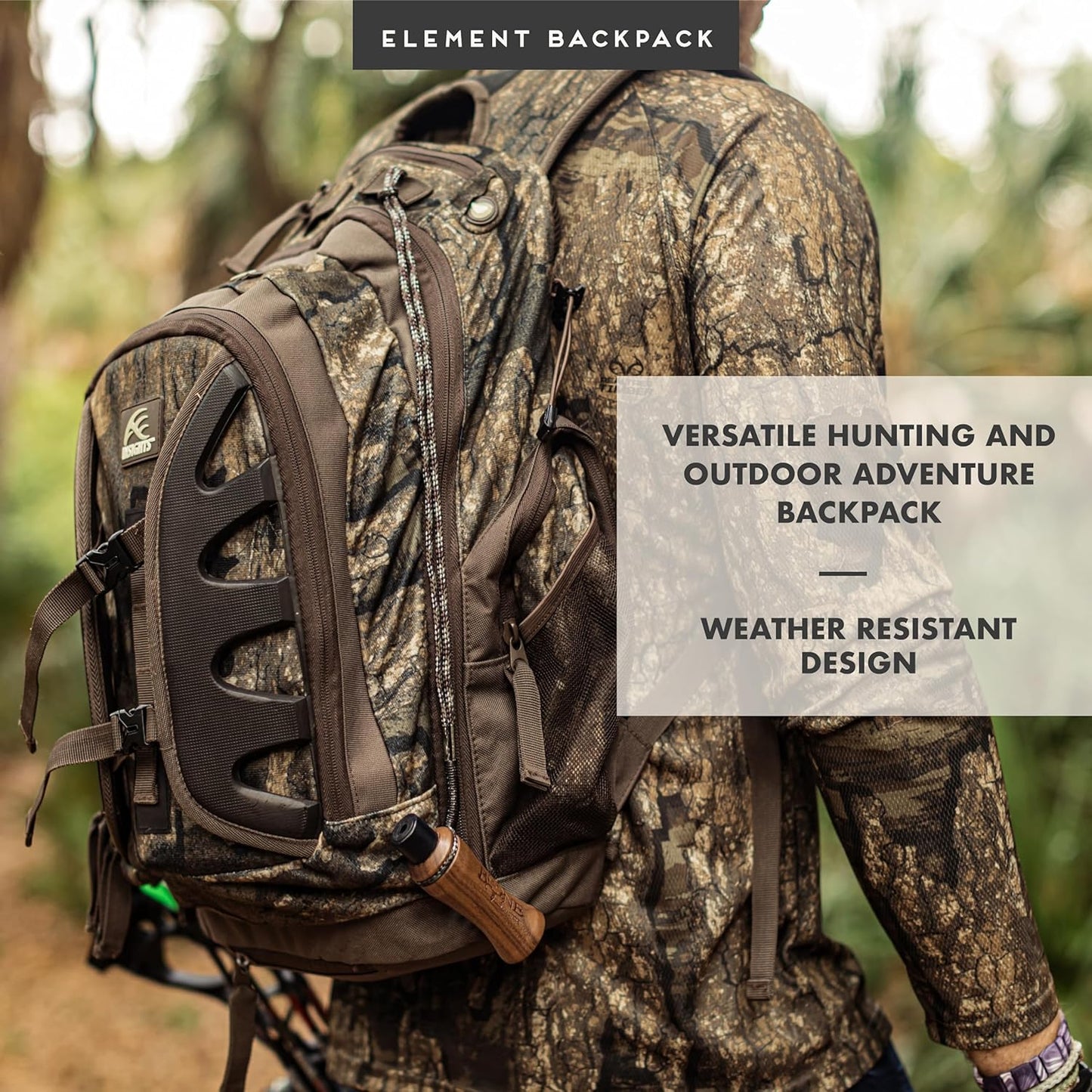 Insights Hunting by frogg toggs - The Element, Heavy Duty 1,831 Cubic Inch Hiking Fishing Camping Hunting Backpack, Realtree Timber - Roamly