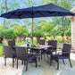 PHI VILLA Patio Wicker Chair Set of 2, Outdoor Modern PE Rattan Armchair with Removable Cushions for Deck, Porch, Balcony