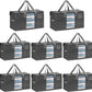 VENO 8 Pack Moving Bags, Comforter and Blanket Storage Bags for Closet, Moving Boxes, Boxes with Lids Alternative, College Dorm Packing Supplies, Foldable Heavy-Duty Tote with Window (Gray, 8 Pack)
