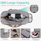 100L Duffle Bag for Travel, Large Foldable Waterproof Travel Duffel Bags Weekender Overnight Bag for Men and Women with Shoe Compartment (Stripe) - Roamly