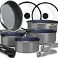 Pro DUXANO 12PC Hybrid 3-Ply Stainless Steel Skillet&Nonstick Pots and Pans Set, High Heat Sear&Fry, 2-Layer Ceramic Induction Cookware, 9H Scratch-Resistant&Anti-Warp,PFAS Free,All Cooktop/Dishwasher