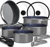 Pro DUXANO 12PC Hybrid 3-Ply Stainless Steel Skillet&Nonstick Pots and Pans Set, High Heat Sear&Fry, 2-Layer Ceramic Induction Cookware, 9H Scratch-Resistant&Anti-Warp,PFAS Free,All Cooktop/Dishwasher