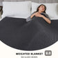 L'AGRATY Knitted Weighted Blanket - 48"x72" 15lbs Cooling Chunky Knit Heavy Blanket for Adults Braided Crochet Throw Thick Cable Yarn Knit Decorative No Beads Evenly Weighted Machine Washable