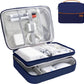 Electronics Organizer,Travel Cord Organizer Pouch, Portable Cable Organizer Bags, Waterproof Electronic Accessories Storage Case for Cables, Cords, Charger, Phone (Three Layer-NavyBlue)