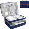 Electronics Organizer,Travel Cord Organizer Pouch, Portable Cable Organizer Bags, Waterproof Electronic Accessories Storage Case for Cables, Cords, Charger, Phone (Three Layer-NavyBlue)