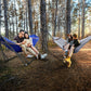 Tranquillo Combo x2 Hammocks with Stand for Outside & Tree Straps, Heavy Duty Hammock with Stand 600lbs for Indoor Outdoor Patio Backyard, x2 Hammocks for 2 Person, Portable Carrying Bags, Blue