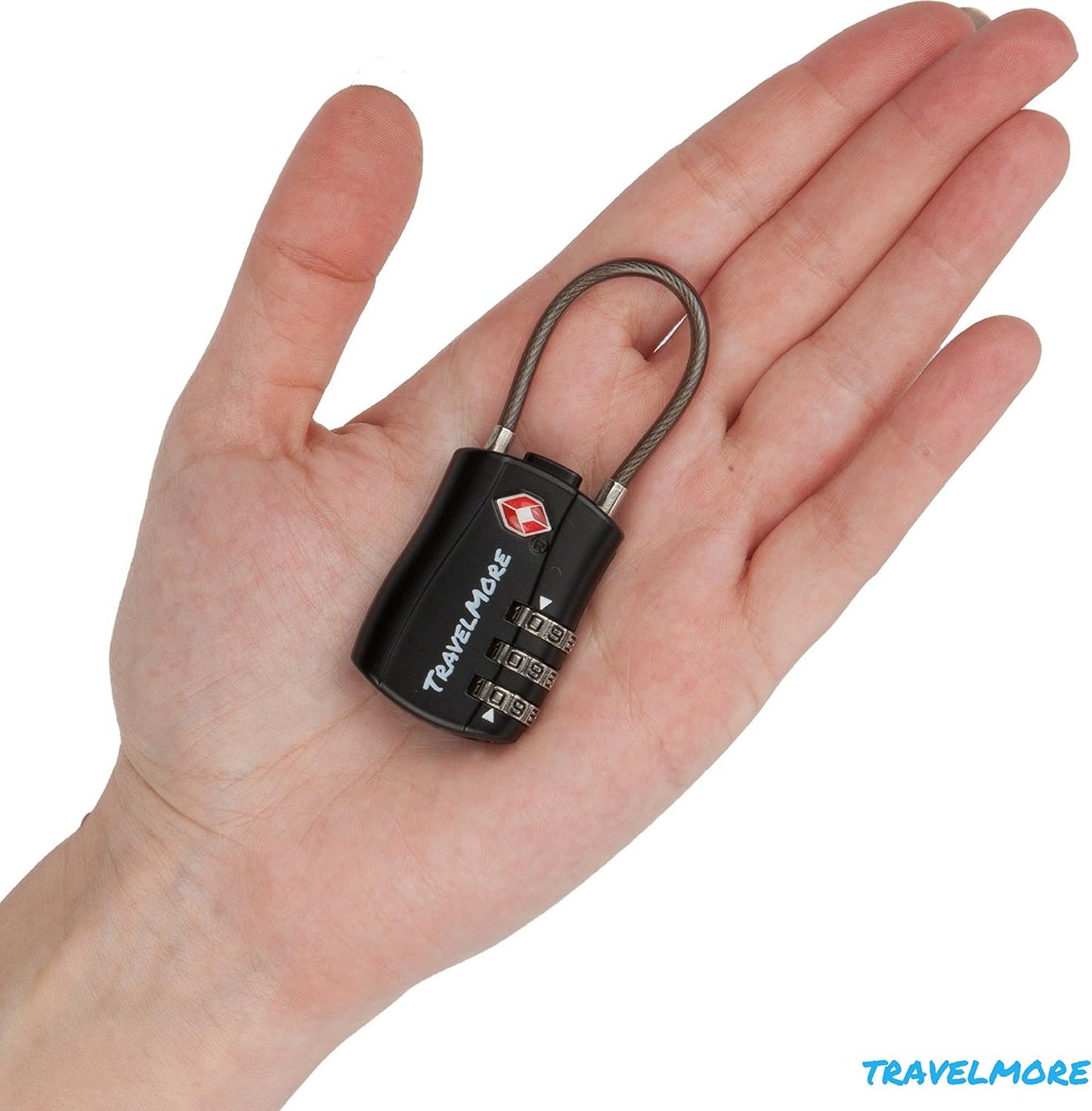 TSA Approved Travel Combination Cable Luggage Locks for Suitcases & Backpacks - 1 Pack of Black TSA Lock