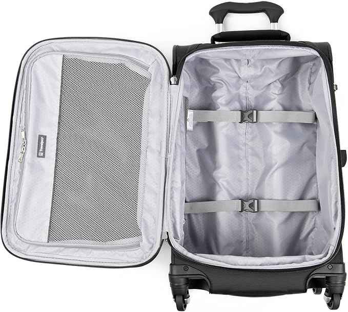 Travelpro Maxlite 5 Softside 2pc Set Expandable Carry On Luggage with 4 Spinner Wheels/Soft Underseat Tote, Lightweight Suitcase, Men and Women, Black