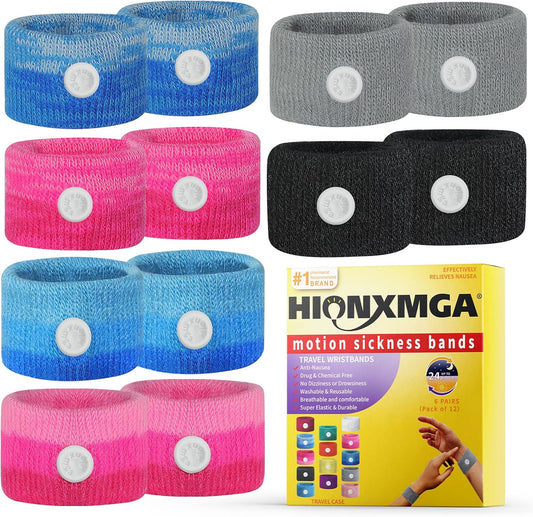 Motion Sickness Bands/Acupressure Nausea Wristband for Nausea,Sea Sickness Wristbands for Natural Relief of Morning Sickness,Dizziness, Motion Sickness(Car, Sea, Flying Travel Sickness)