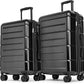 KYME Luggage Sets 2 Piece Hardshell 22"/26" Suitcase with Spinner Wheels Hardside Suitcases Sets with TSA Lock Lightweight Travel Luggage Set with Cup Holder for Women Men Black
