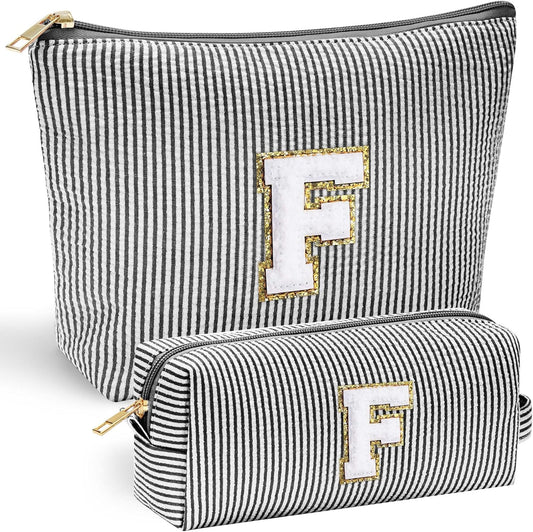 YOOLIFE Girls Gifts: Personalized Makeup Bag - Birthdays 7-16, Initial, Black - Roamly