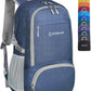 ZOMAKE Lightweight Packable Backpack 30L, Foldable Hiking Backpacks Water Resistant Compact Folding Daypack for Travel(Navy Blue)
