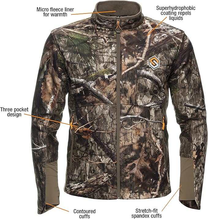 ScentLok Forefront Midweight Water Repellent Camo Hunting Jacket for Men
