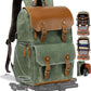 Padwa Lifestyle Green Camera Backpack - Waxed Memory Canvas Camera Bag, Multi DSLR SLR Large Camera Backpacks for Photographers with 16” Laptop & Lens Compartment and Tripod Holder & Weather Resistant
