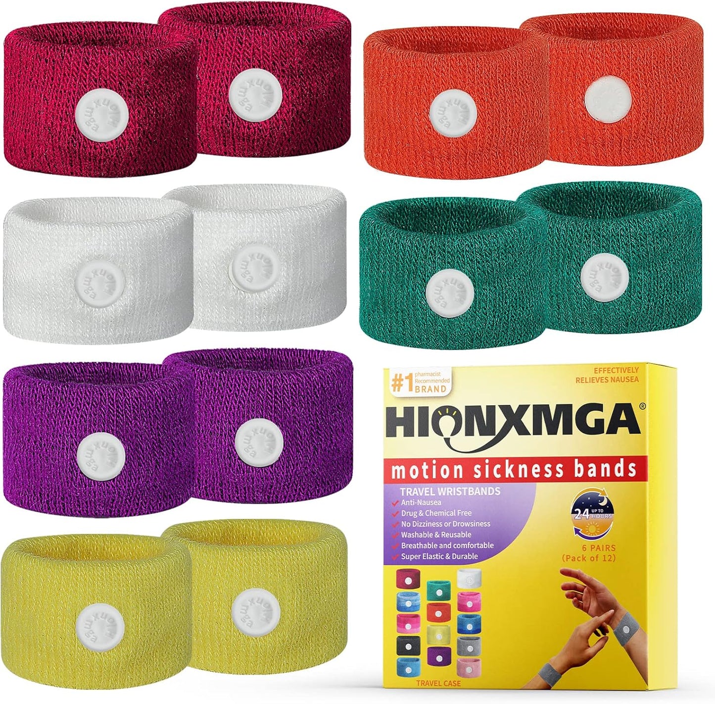Motion Sickness Bands/Acupressure Nausea Wristband for Nausea,Sea Sickness Wristbands for Natural Relief of Morning Sickness,Dizziness, Motion Sickness(Car, Sea, Flying Travel Sickness)