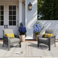 HOOOWOOO Patio Furniture Set,2 Pieces Outdoor Wicker Chairs Set,All Weather Bistro Chairs with Comfy High Back,Dark Gray