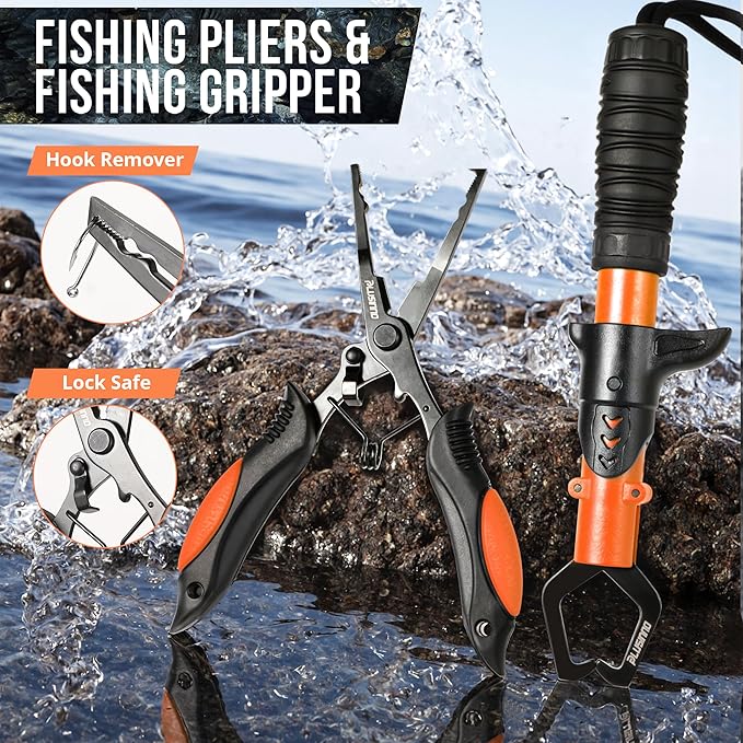 PLUSINNO Fishing Backpack, Fishing Bag, Waterproof Fishing Sling Tackle Bag For Fishing Gear With Rod Holder, Fishing Gifts for Men