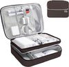 Electronics Organizer,Travel Cord Organizer Pouch, Portable Cable Organizer Bags, Waterproof Electronic Accessories Storage Case for Cables, Cords, Charger, Phone (Three Layer-Brown)