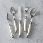 French Home Laguiole 20 Piece Flatware Set – 18/10 Stainless Steel Flatware Set for 4 – Luxurious Ivory-Colored Utensil Set w/Knives, Spoons and Forks