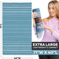 Turkish Beach Towel - 40x71 inch Oversized Sand Resistant Prewashed Turkish Towel - 100% Turkish Cotton Quick Drying, Compact, Lightweight Turkish Towel for Beach, Bath, Pool, Gym, Yoga
