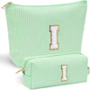 YOOLIFE Initial Makeup Bag for Women - Teen Girl Gifts Trendy Stuff Monogram Cute Makeup Bags Make Up Case for Women Her Best Friend Friendship Sister Teacher, Personalized Birthday Gifts I - Roamly