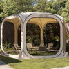 East Oak Screen House Tent Pop-Up, Portable Screen Room Canopy Instant Screen Tent 12 x 12 FT with Carry Bag for Patio, Backyard, Deck & Outdoor Activities, Beige