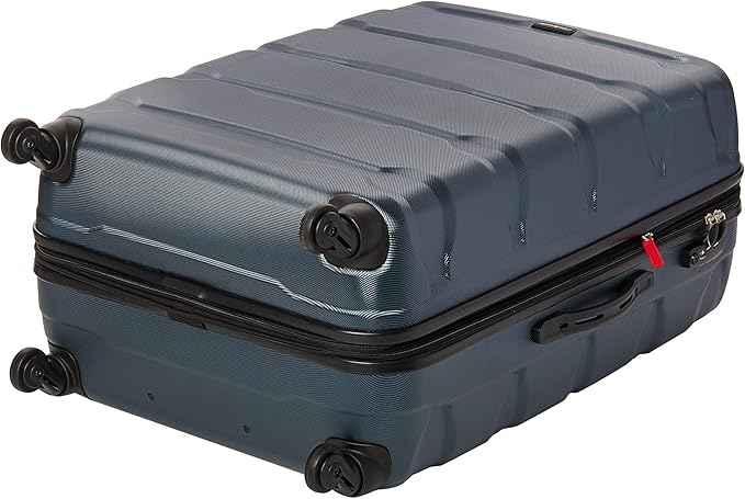 Samsonite Omni PC Hardside Expandable Luggage with Spinner Wheels, Teal, Checked-Large 28-Inch
