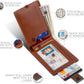 SERMAN BRANDS RFID Blocking Slim Bifold Genuine Leather Thin Minimalist Front Pocket Wallets for Men Billfold Wallet Men Gift